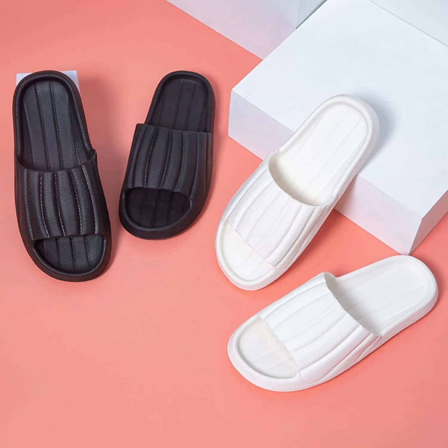 Mens Slides Womens Slides Mens Slippers Shower Shoes Women Living Room Indoor Outdoor Travel Slippers
