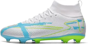 Men's Soccer Shoes - Football Cleats, High-Top, Lace-Up, Non-Slip Spikes for Indoor & Outdoor Sports, Ideal for Athletic Pursuits Like Baseball & Lacrosse, Sneaker Style