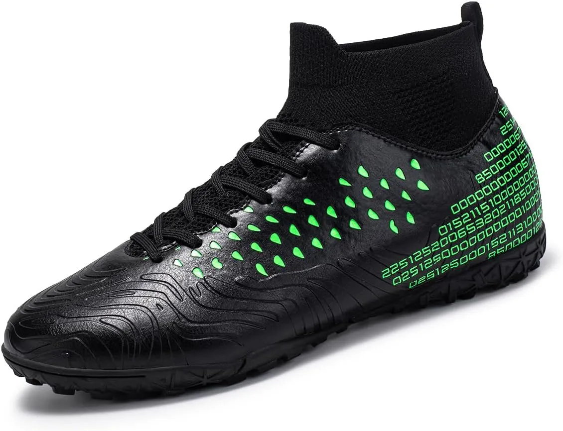 Men's Soccer Shoes Football Cleats High-Tops Lace-Up Non-Slip Spikes AG/FG Sports Athletic Futsal Rugby Baseball Lacrosse Sneaker Shoes Size 4.5-14