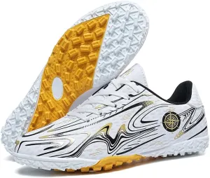 Men's Soccer Shoes Football Cleats with Lace-Up High-Tops Non-Slip Spikes