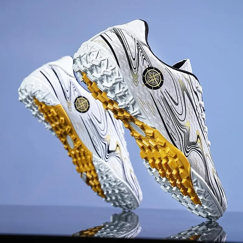 Men's Soccer Shoes Football Cleats with Lace-Up High-Tops Non-Slip Spikes