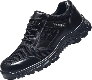 Men's Ultralight Low Top Training Shoes, Spring Summer Waterproof Non-Slip Tactical Military Boots, Outdoor Lace-up Sports Breathable Hiking Shoes (Color : Black, Size : 7.5)