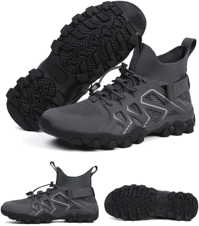 Mens Water Shoes Breathable Hiking Water Shoes Quick Drying Sports Aqua Barefoot Shoes Anti-Slip Climbing Shoes Outdoor Fishing Shoes