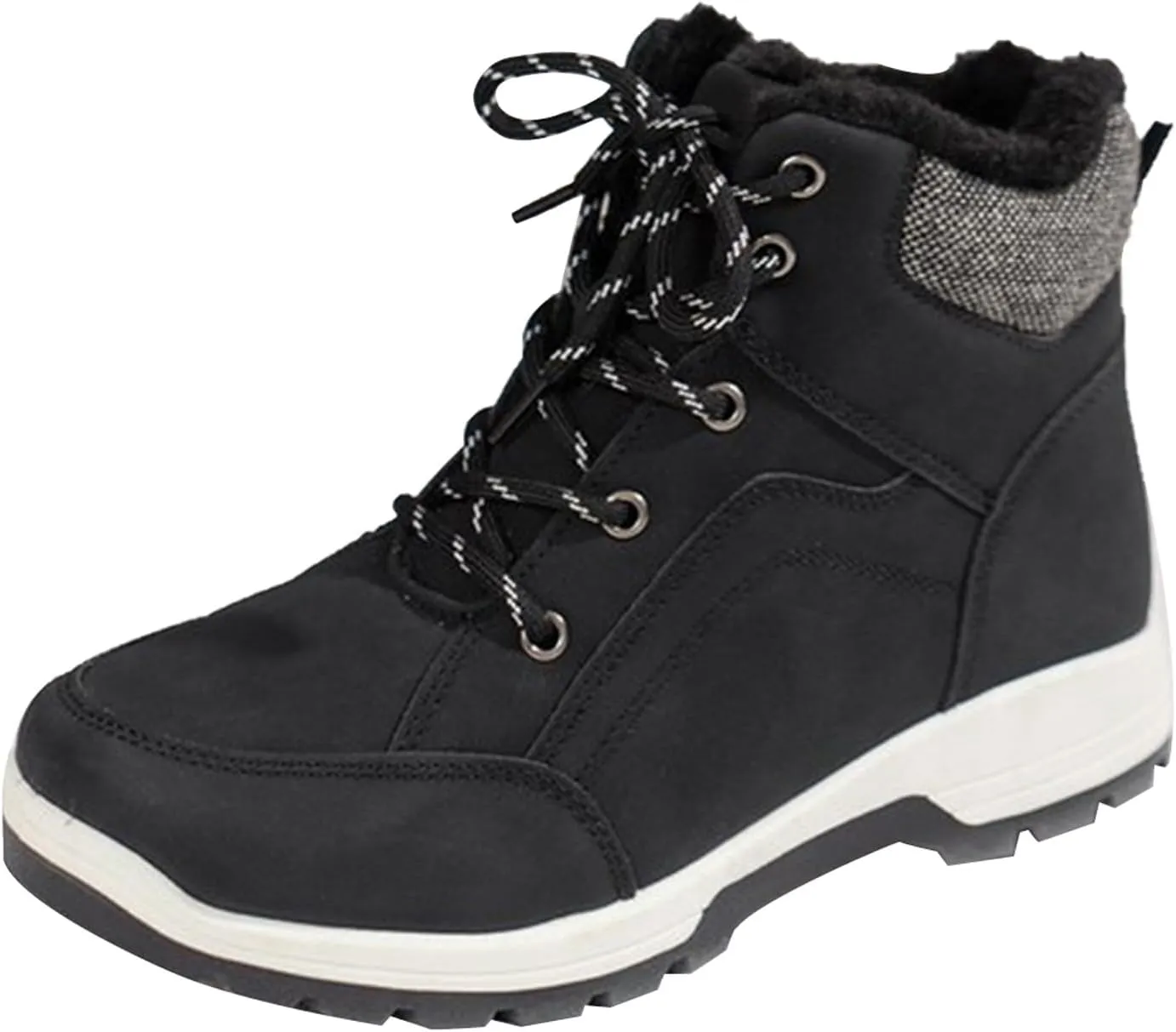 Men's Winter Snow Boots Waterproof Hiking Booties Warm Fur Lined Winter Boot Non-Slip Outdoor Ankle Shoes