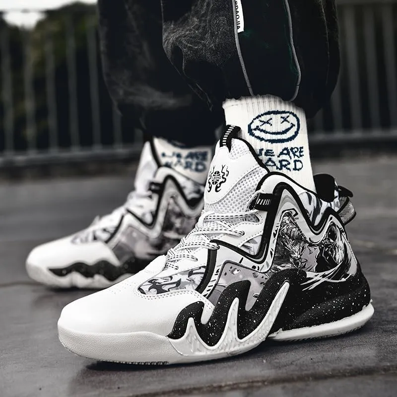 Men's Women's Lace Up High Top Basketball Shoes Ultra-Light Fashion Anti Slip Breathable Sneakers Outdoor Sport Volleyball Shoes