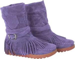 Mid Calf Boots for Women Comfortable Boots for Women Casual Fashion Round Toe Retro Short Women's Fringe Boots Comfy