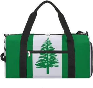 Norfolk Lslands Flag Duffel Bag for Boys Girls with Waterproof Shoe Compartment Travel
