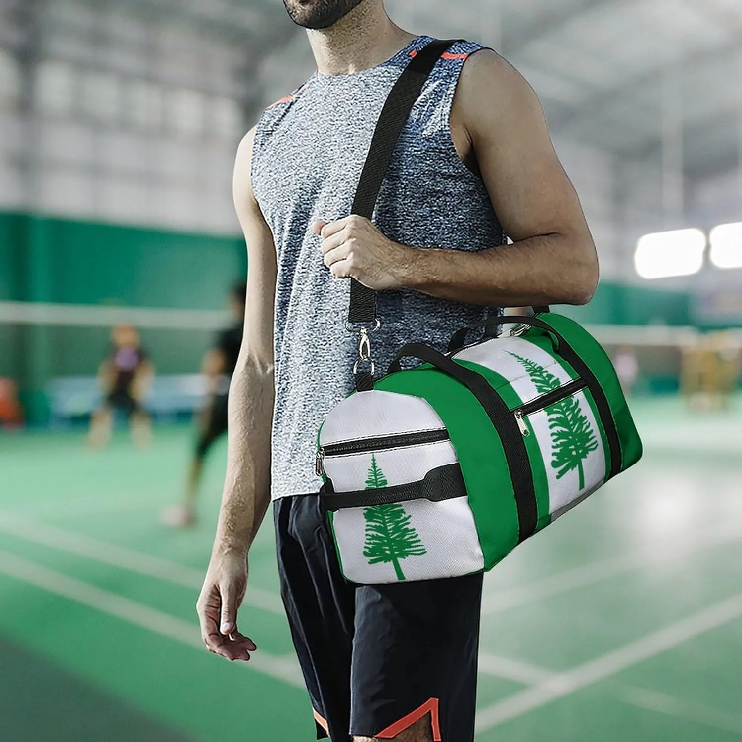 Norfolk Lslands Flag Duffel Bag for Boys Girls with Waterproof Shoe Compartment Travel