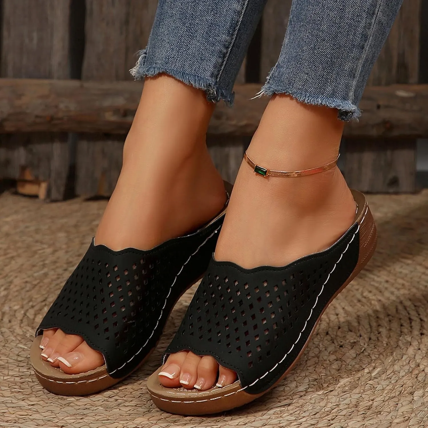 Orthopedic Sandals For Women Arch Support Walking Sandals Comfortable Beach Orthotic Sandals Summer Wedge Sandals