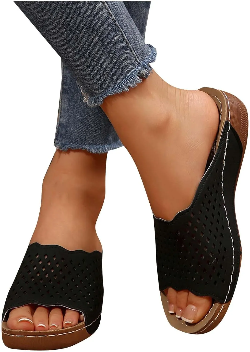 Orthopedic Sandals For Women Arch Support Walking Sandals Comfortable Beach Orthotic Sandals Summer Wedge Sandals