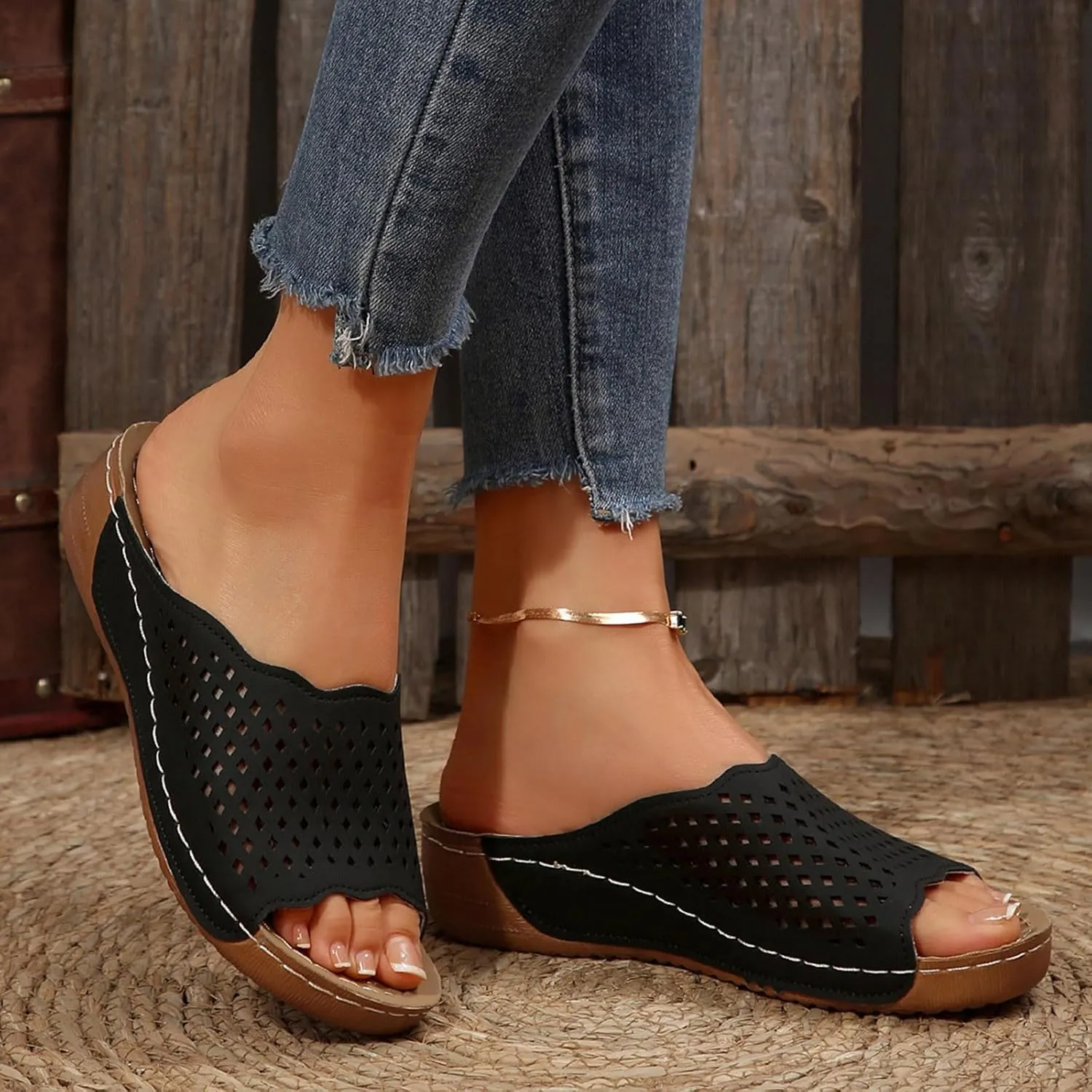 Orthopedic Sandals For Women Arch Support Walking Sandals Comfortable Beach Orthotic Sandals Summer Wedge Sandals