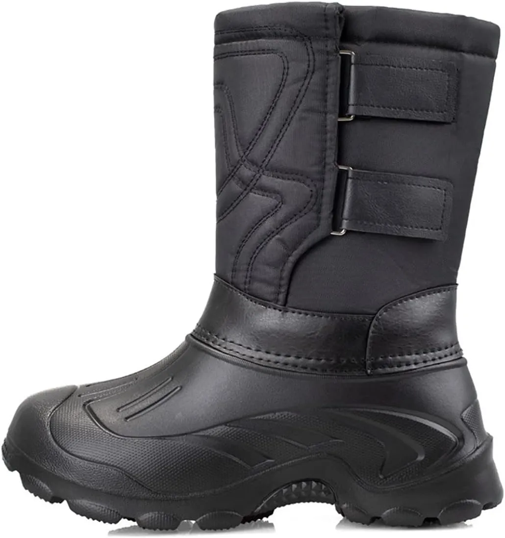 Outdoor Men's Snow Boots, Autumn and Winter Thickened Warm Insulation Mid Barrel Waterproof Men's Snow Anti-skid Shoes, for Hiking Trekking Climbing Boot