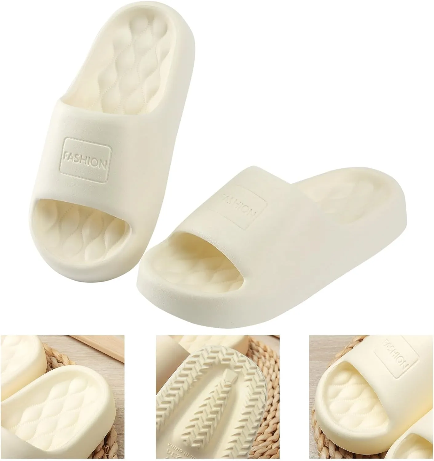 Pillow Slippers Womens Shower Shoes Women and Men Showers Sandals Cloud Slides Comfortable Non-Slip Quick Drying
