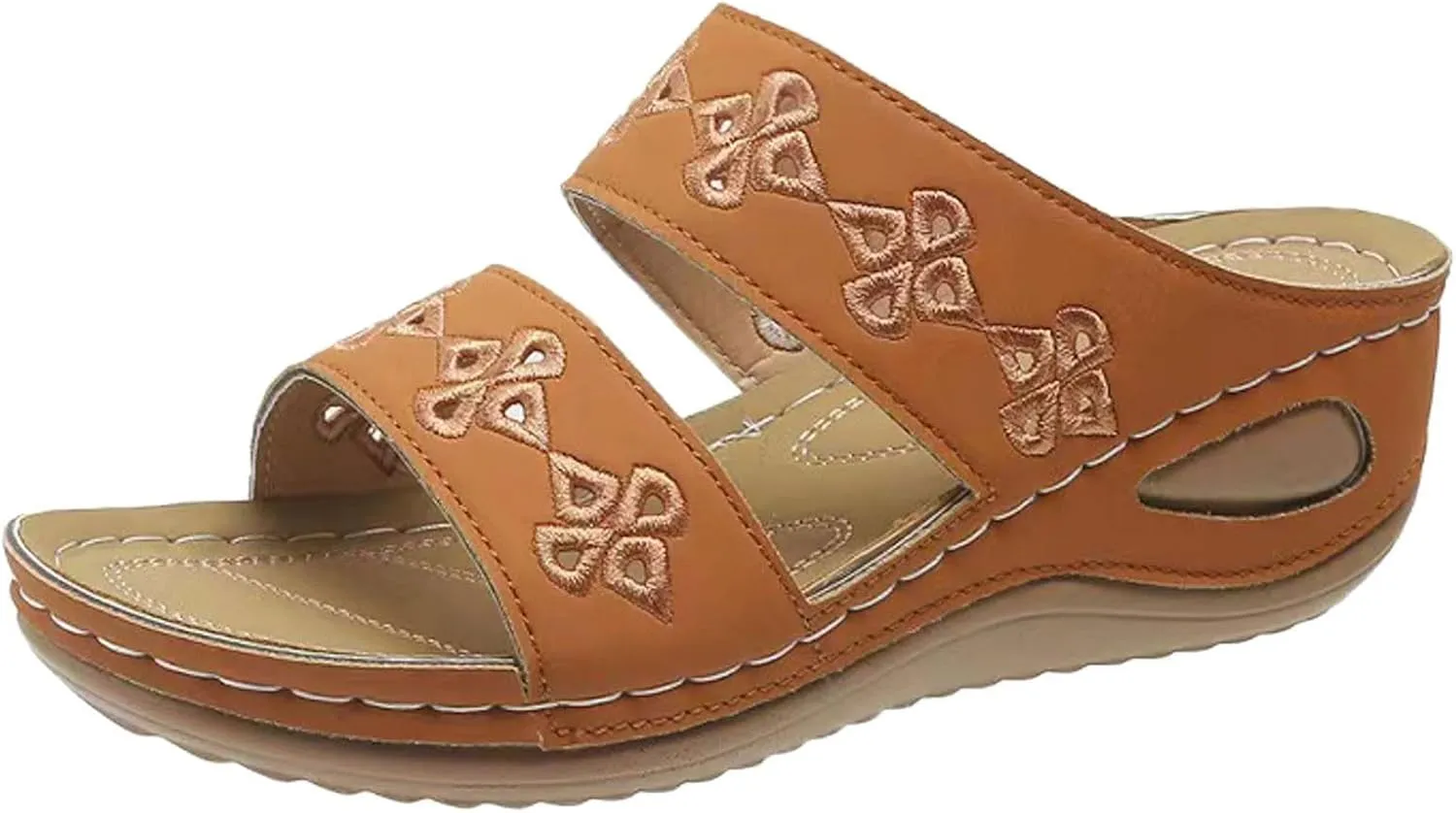 Platform Shoes for Women Wedge Sandals Non Slip Arch Support Sandals Lightweight Memory Foam Platform Shoes Comfortable Walking Slide for Plantar Fasciitis
