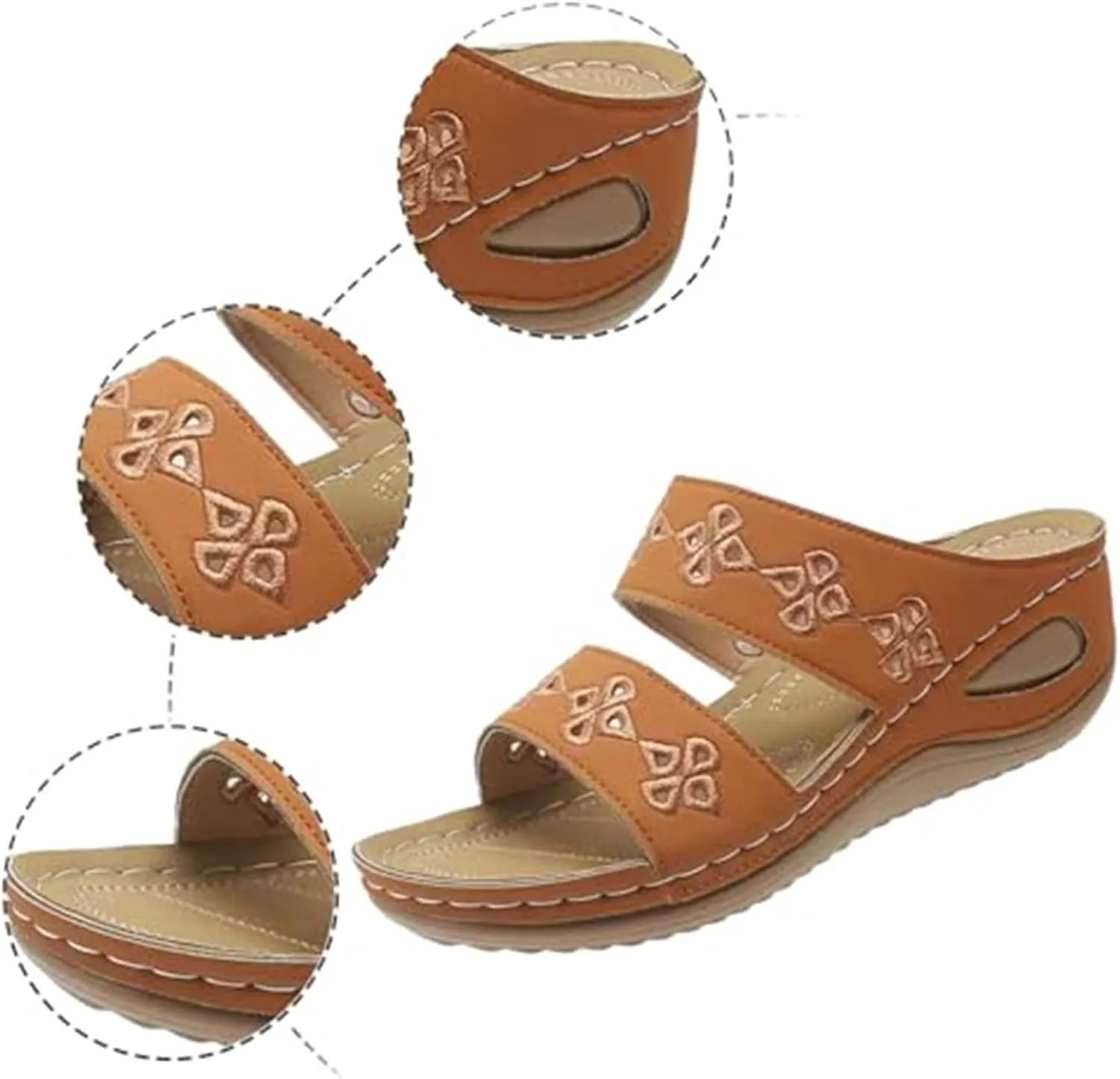 Platform Shoes for Women Wedge Sandals Non Slip Arch Support Sandals Lightweight Memory Foam Platform Shoes Comfortable Walking Slide for Plantar Fasciitis