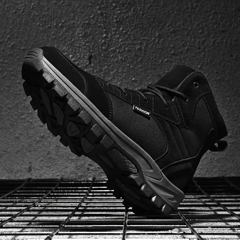 PLUS SIZE Men's Ankle Boots hiking shoes, Comfy Non Slip Lace Up Breathable Shoes For Men's Outdoor Activities