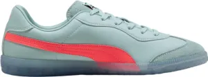 Puma King 21 Men's Indoor Soccer Shoes - Classic Style with Modern Functionality, Soft Leather Upper, Rubber Outsole for Ultimate Grip (Mint/Red, US Footwear Size System, Adult, Men, Numeric, Medium, 11)