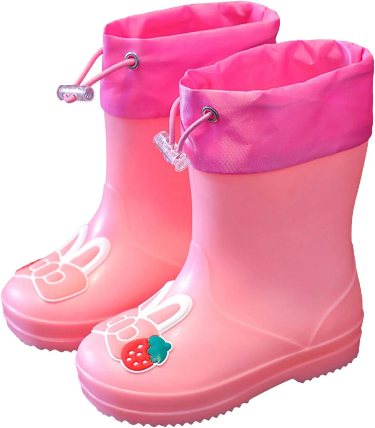 Rain Boots For Girls Boys Kids Rain Boot Insulated Liner For Boys & Girls Rubber Rain Boots Toddler Pink Ballet