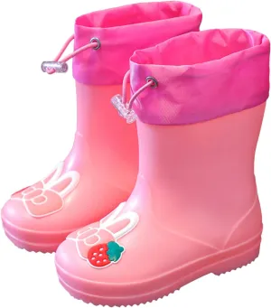 Rain Boots For Girls Boys Kids Rain Boot Insulated Liner For Boys & Girls Rubber Rain Boots Toddler Pink Ballet