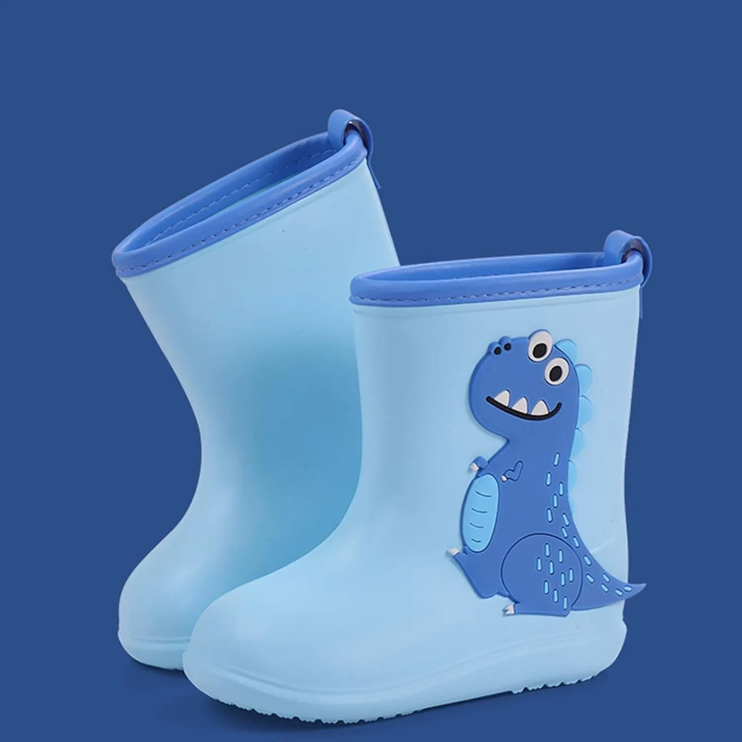 Rain Boots Toddler Children Cute Dinosaur Pull on Rainboots Boys Girls Cartoon Animals Waterproof Shoes Newborn Booties