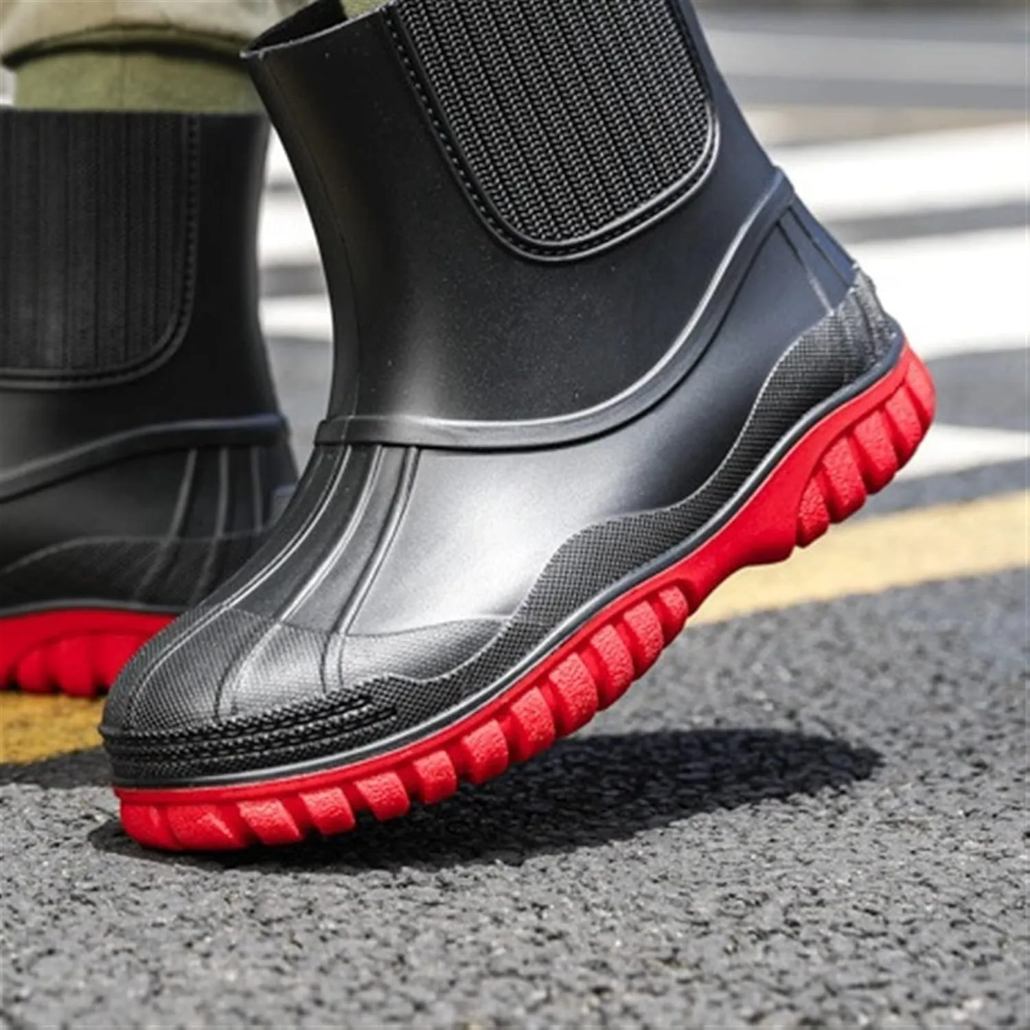 Rain Footwear, High Heels Waterproof Rain Boots Rain Shoes Rainboots (Size : 11)
