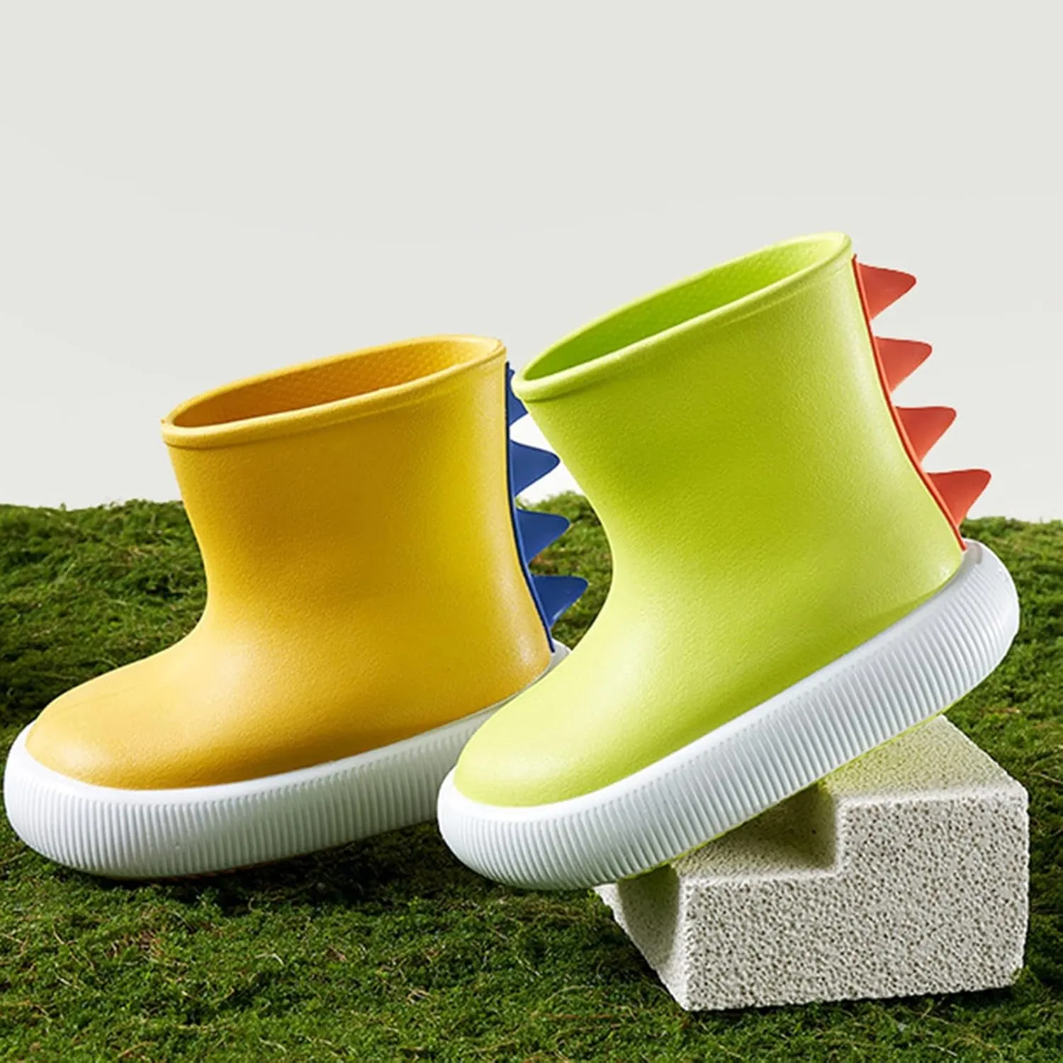 Rainboots Boots Boys Classic Children Rainboots Rubber Children Water Shoes Waterproof Rain Boots (Yellow, 5.5-6 Years)