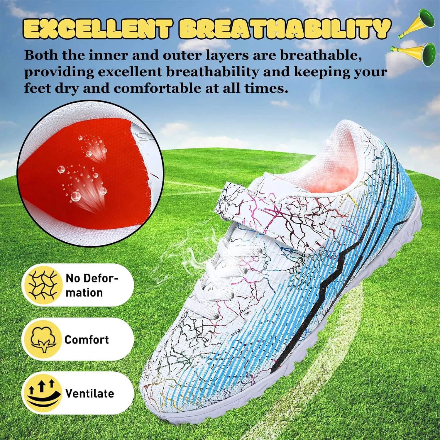 RDGO Boys Girls Soccer Cleats Lace Up Cleats(Little Kid/Big Kid)/AG