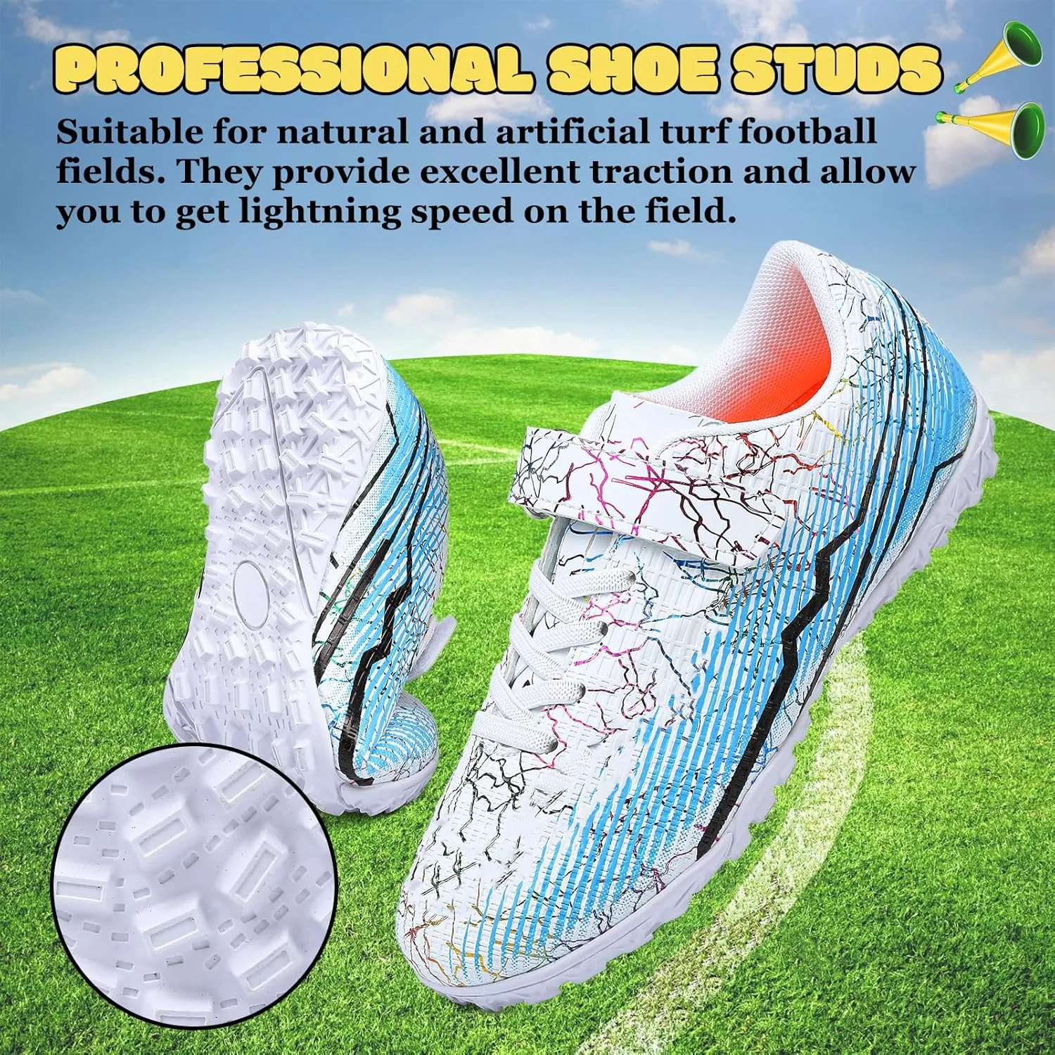 RDGO Boys Girls Soccer Cleats Lace Up Cleats(Little Kid/Big Kid)/AG
