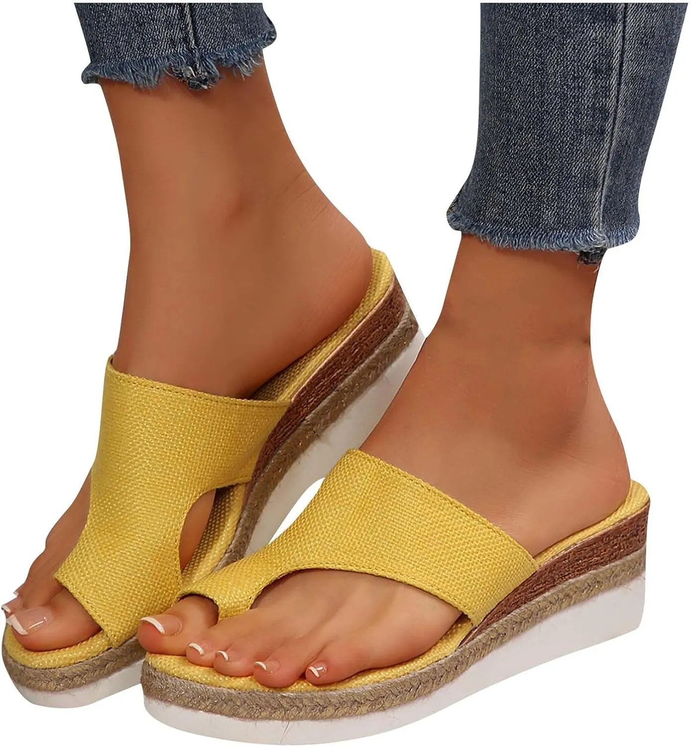 Sandals For Women 2025 Beach,Womens Sandals Comfort Dressy Toe Ring Slide Sandals Outdoor Beach Travel Platform Shoes