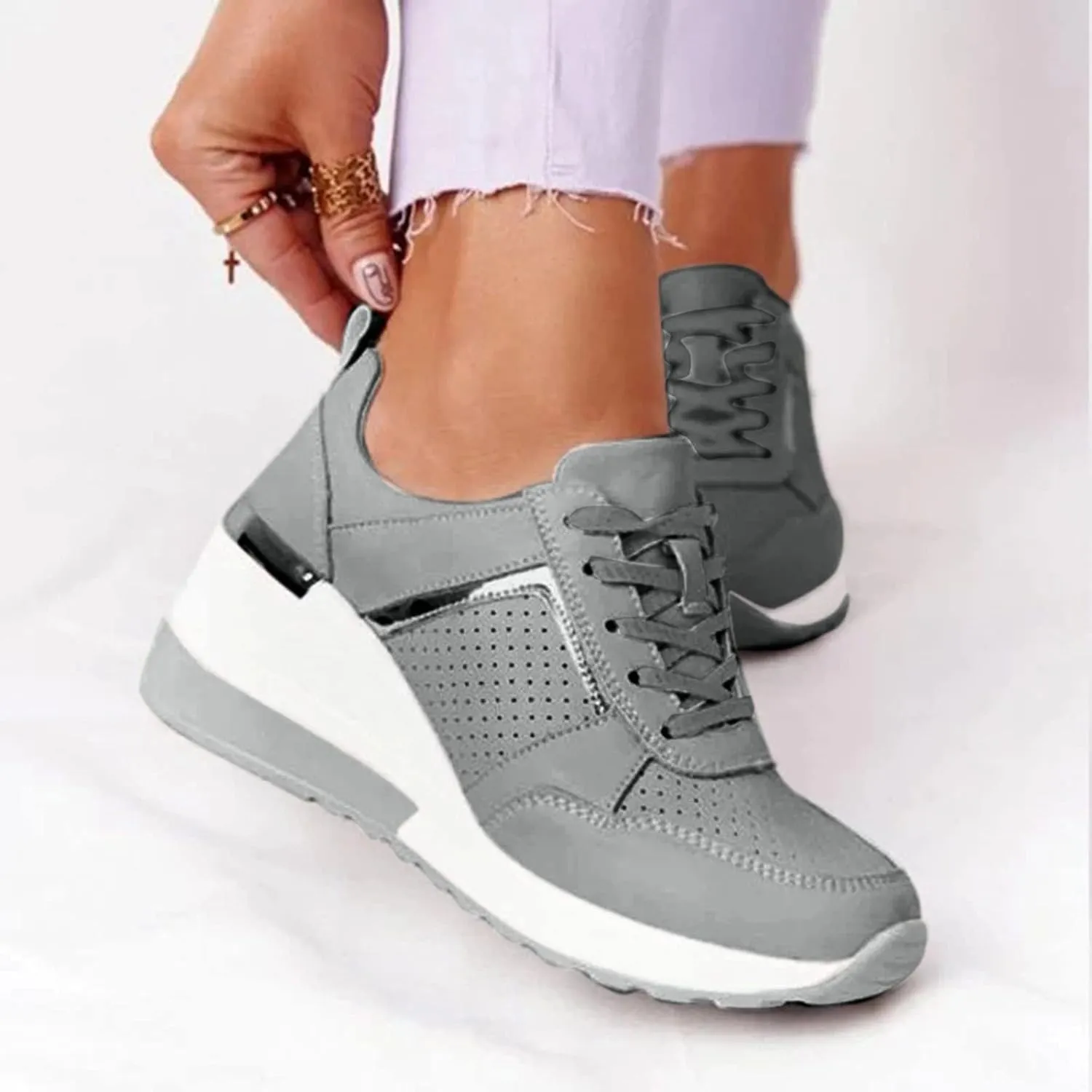 SBGMoSJ Womens Wide Casual Shoes Zapatos para Mujer CModos Tenis Womens White Leather Slip On Sneakers Womens Shoes Sneakers Wide Toe Box Comfy Open Toe Flats Shoes Women Dressy Cute