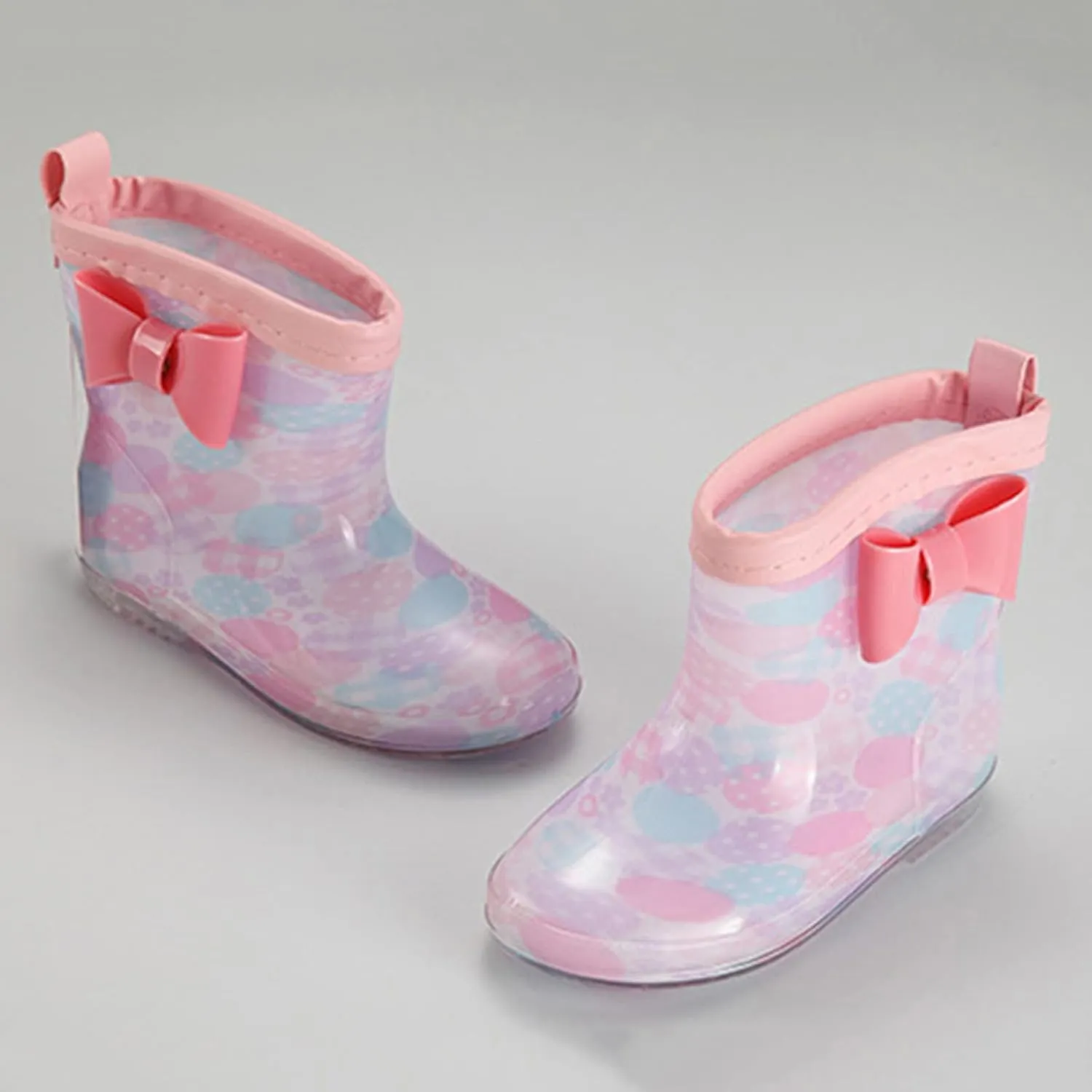 sfdgfhyf Baby Windproof Shoes Toddler Kids Waterproof Rain Boots Cartoon Bowknot Infant Boys Girls PVC Rain (White, 2-3 Years)