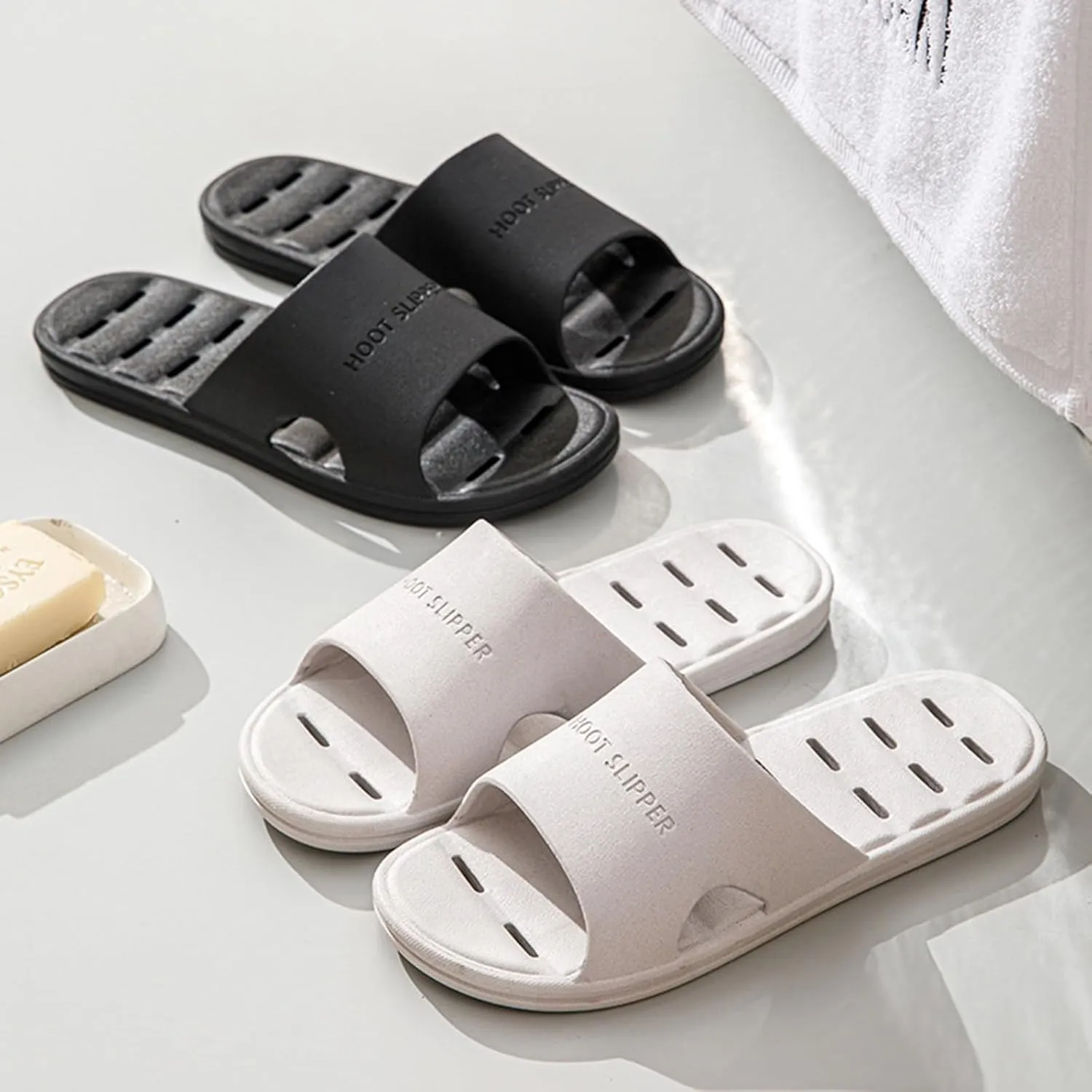 Shower Slides for Women Comfortable Quick Drying Shower Slippers Beach Non Slip Sandals Cloud Slippers for Women