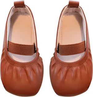Toddler Ballet Shoes for Girls Soft Leather Ballet Slippers Ballet Shoes Dance Shoes for Girls Square Toe Ballet Flat??