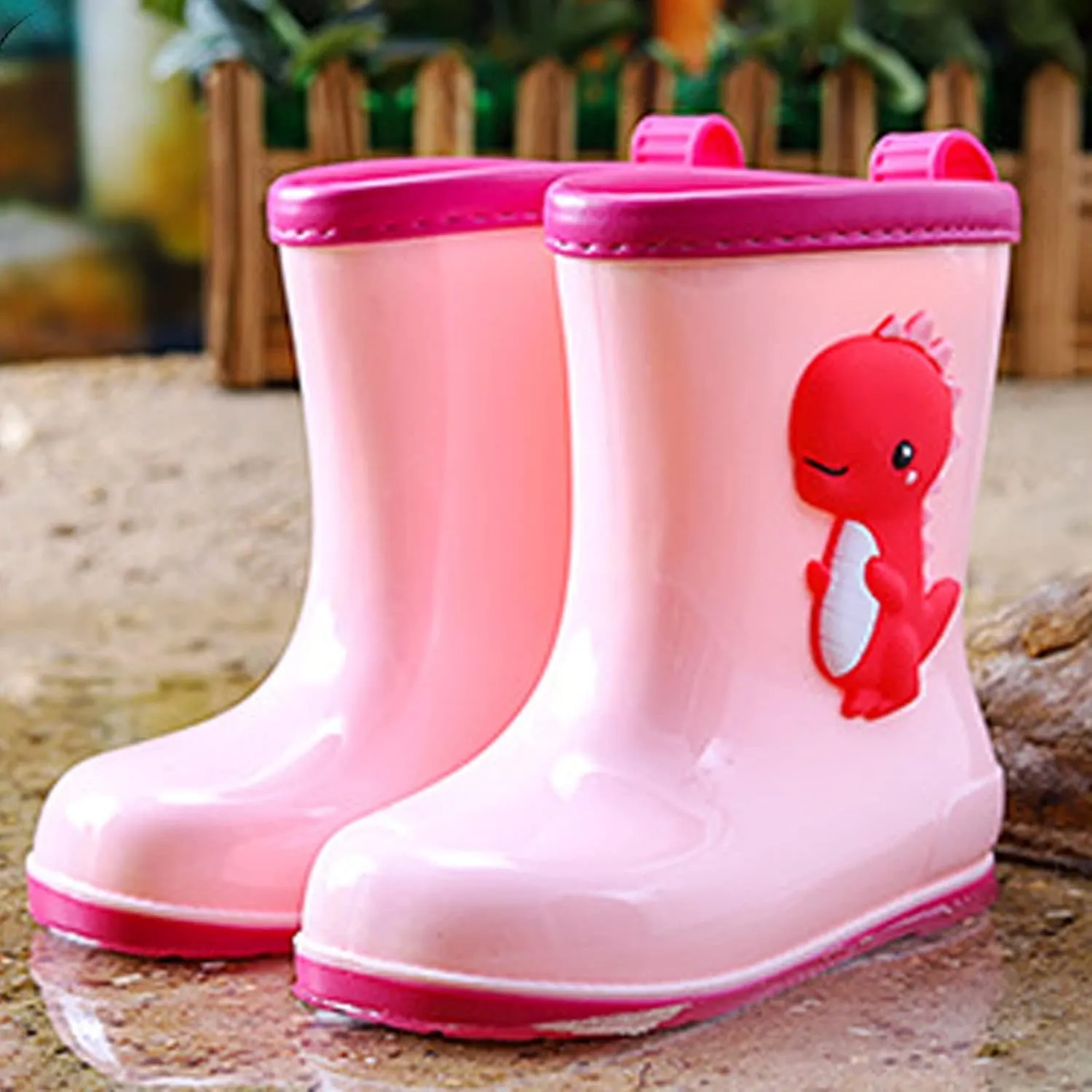 Toddler Dinosaur Rain Boots Little Boys Girls Water Boots Kids' Rainboots Rubber Waterproof Non Slip Toddler Boy Shoes