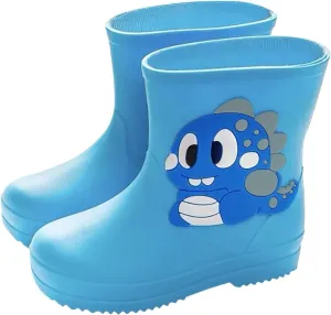 Toddler Dinosaur Rain Boots, Waterproo Rubber Kids Rain Boots for Girls Boys Unisex-Child Outdoor Rain Boots
