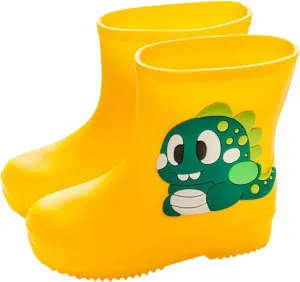 Toddler Dinosaur Rain Boots, Waterproo Rubber Kids Rain Boots for Girls Boys Unisex-Child Outdoor Rain Boots