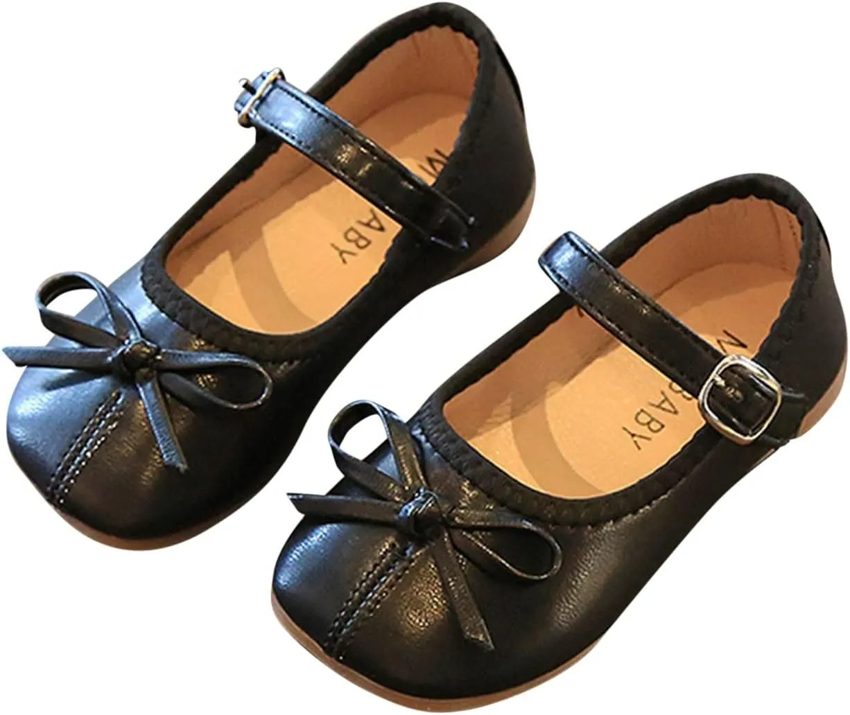 Toddler Dress Shoes Bowknot Mary Jane Shoes Girls Ballet Flat?? for Kids Wedding Par??y Big Kids Girls Size 6 Boots