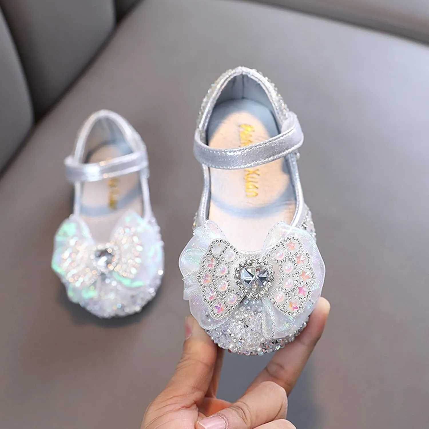 Toddler Girls hinestones Bows Mary Jane Ballet Flat Dress Shoes Flower Girls School Pary Wedding Sandals