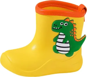 Toddler Kids Children Rain Boots Boys Girls Baby Cartoon Dinosaur Rain Shoes Non Slip Rubber Toddler Rain Boots