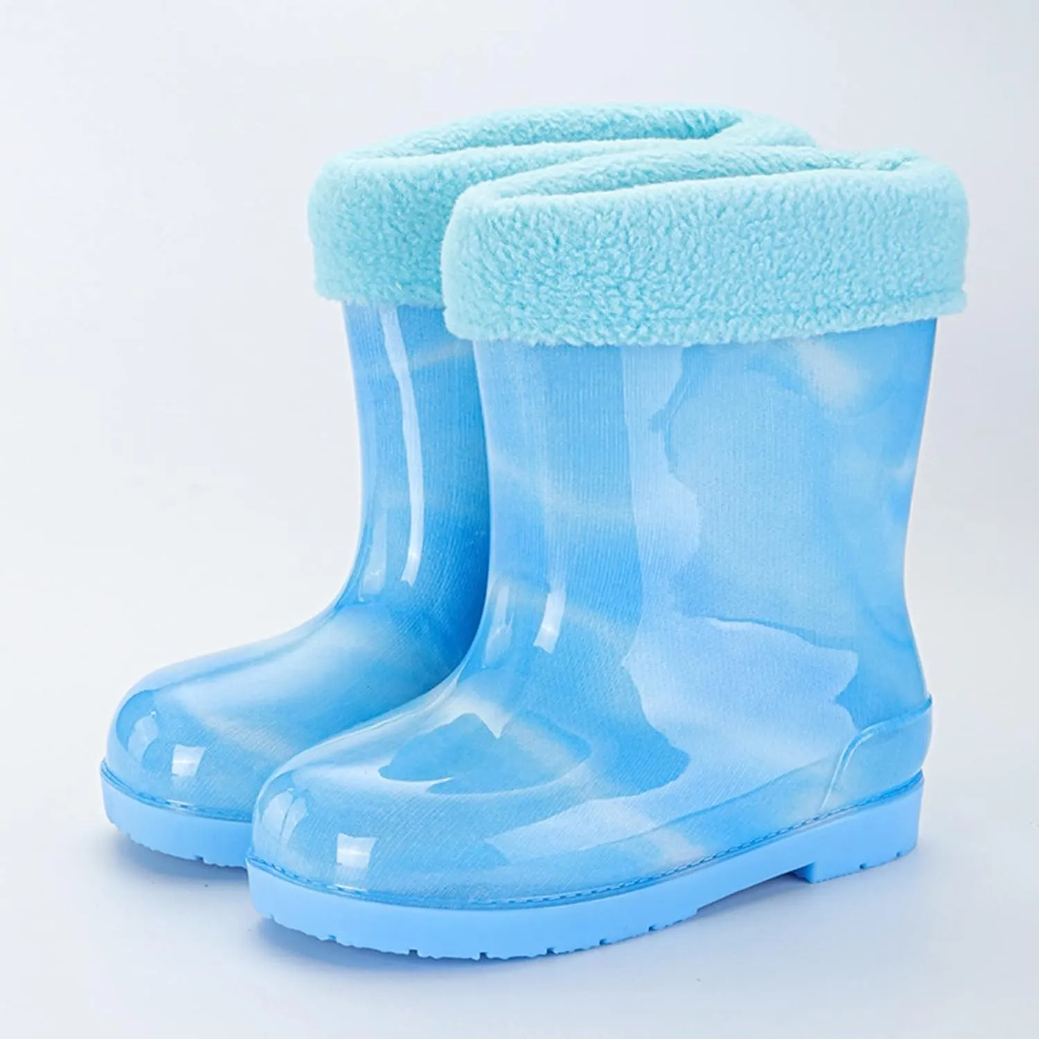 Toddler Kids Lightweight Waterproof Rain Boot with Cozy Lining Outdoor Boots for Boys Girls Rubber Baby Boy Shoes