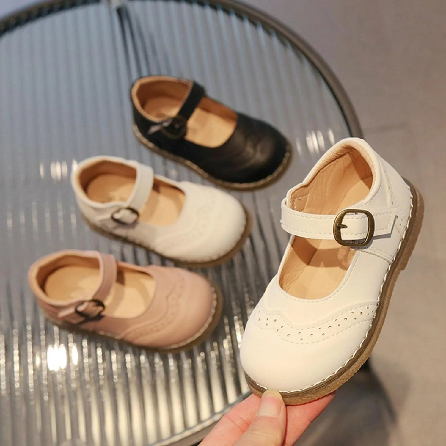 Toddler Little Girl Mary Jane Dress Shoes Ballet Flat?? for Par??y School ??niform ??xfords Bowknot Wedding Shoes