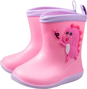 Toddler Rain Boots Big Dinosaur Children's Rain Shoes Cartoon Pattern Baby Rain Boots Wearable Water Rubber Shoes, 5