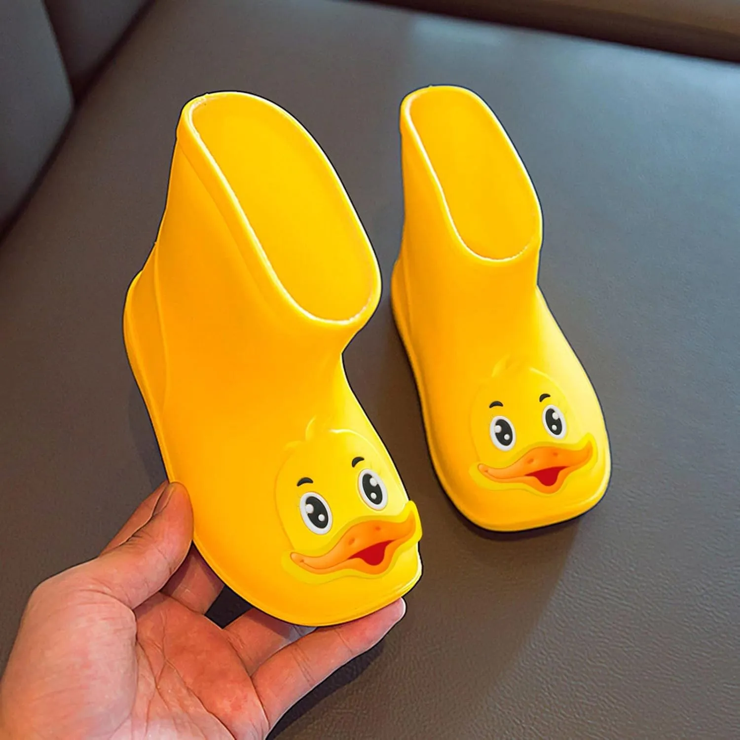 Toddler Rain Boots Cute Duck Rain Boots for Boys Girls Water Shoes Kids Short Boots Lightweight Infant Rain Shoes
