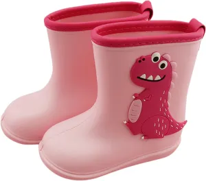 Toddler Rain Boots Kids Children Cute Dinosaur Pull on Rainboots Baby Boys Girls Cartoon Animals Water Infant Snow Boots