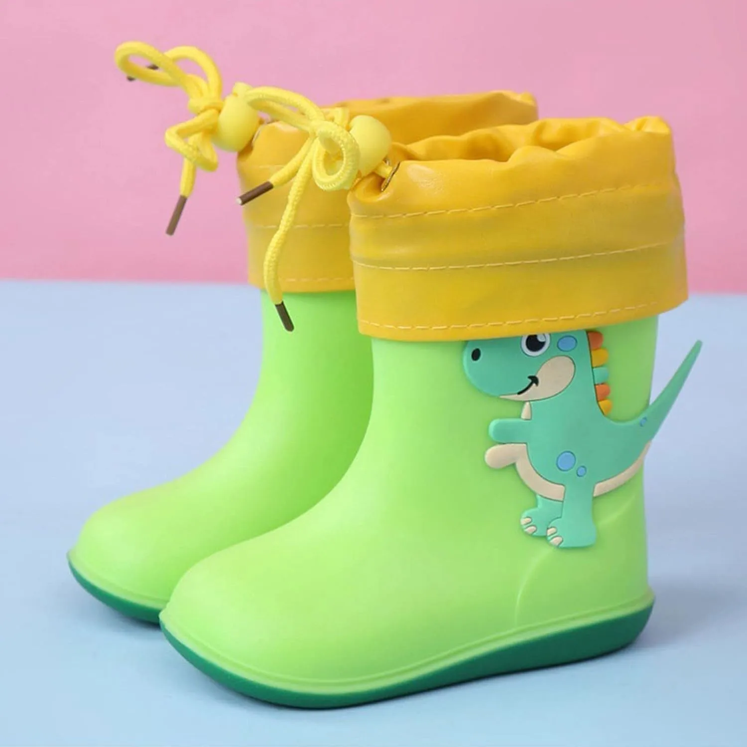 Toddler Rain Boots Waterproof Rubber Boots Kids Dinosaur Rain Boots for Girls Boys,Unisex-Child Outdoor Newborn Booties