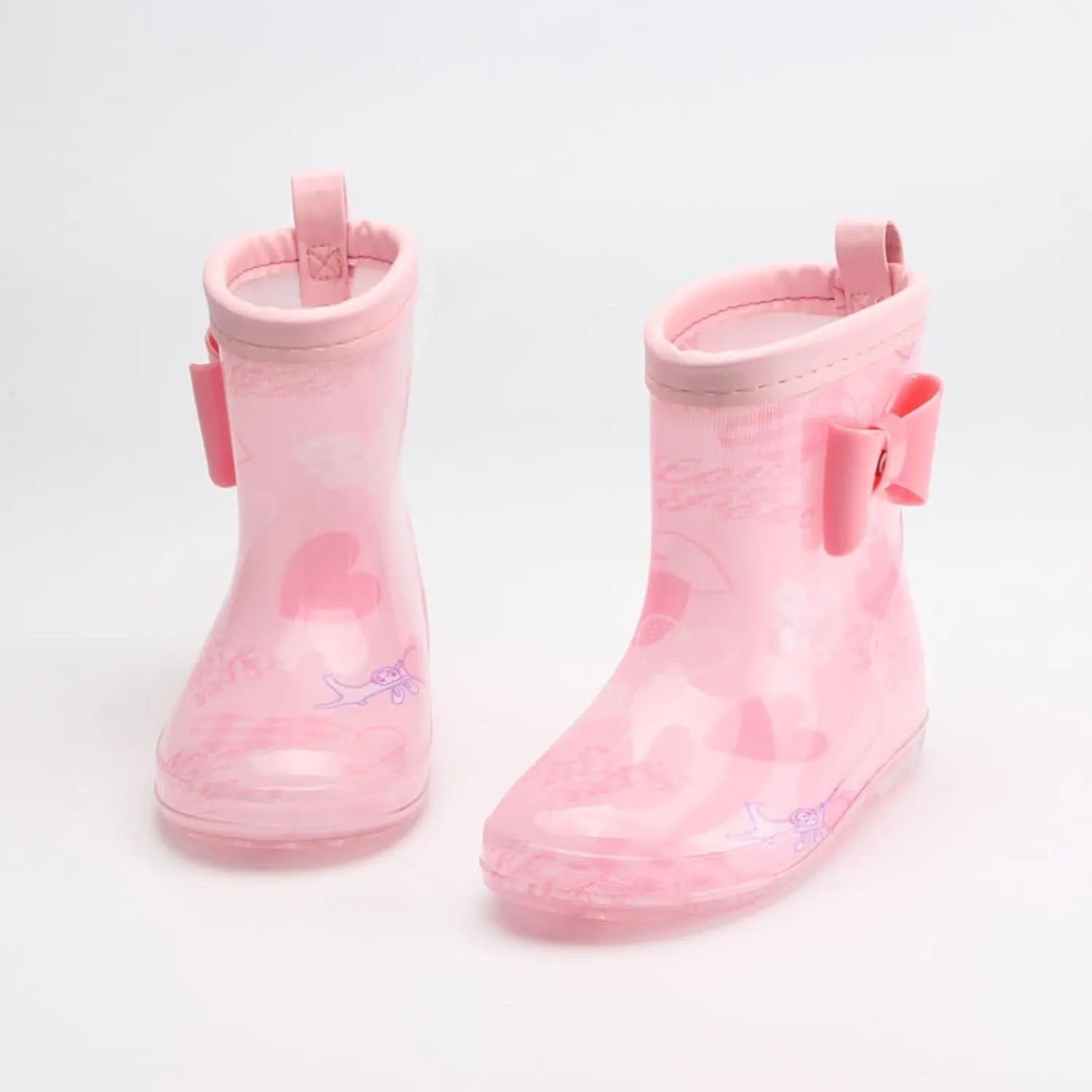 Toddler Rain Boots with Cute Bow Kids Waterproof Rubber Boots for Girls Boys Camouflage Rainboots Toddler Boy Shoes