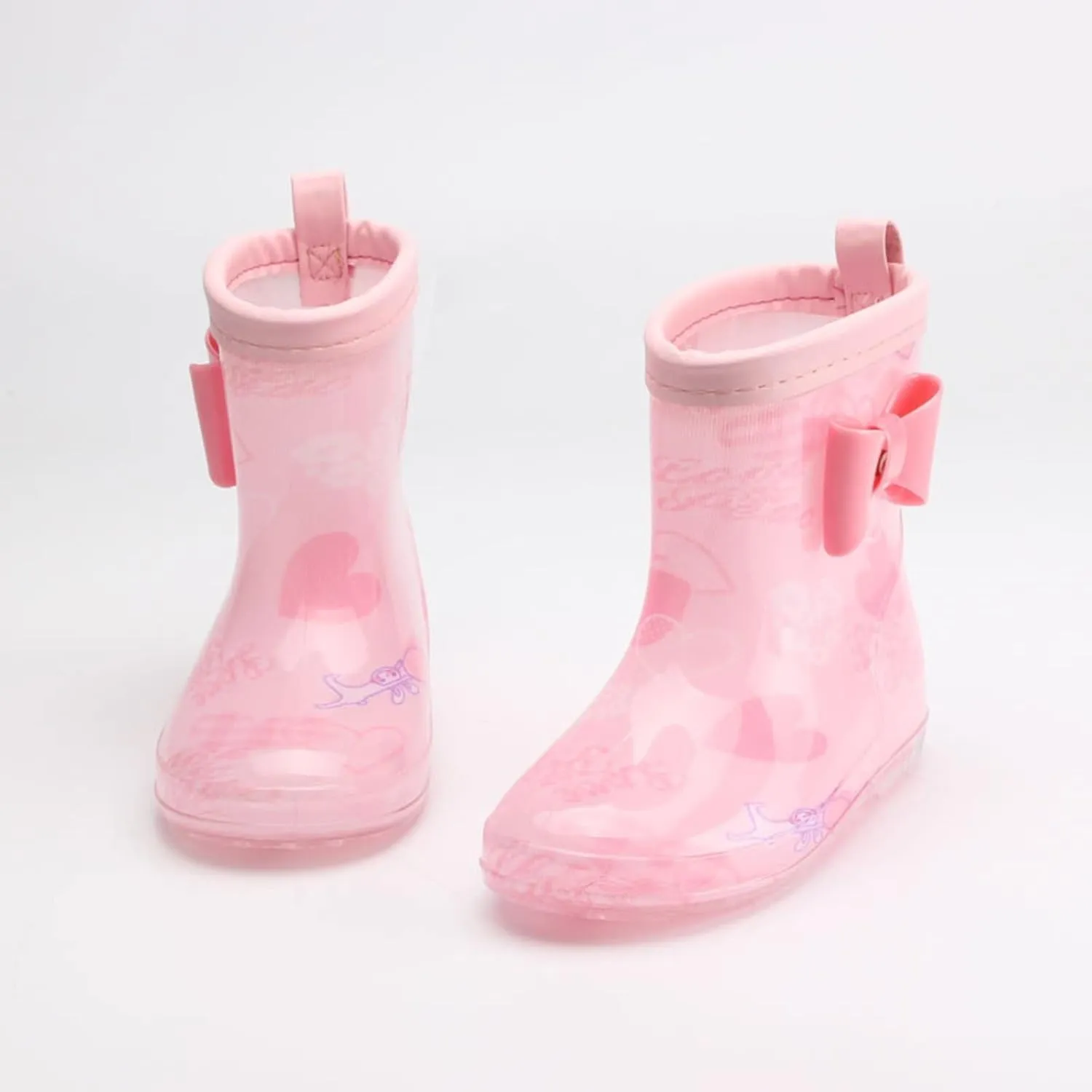 Toddler Rain Boots with Cute Bow Kids Waterproof Rubber Boots for Girls Boys Camouflage Rainboots Toddler Boy Shoes