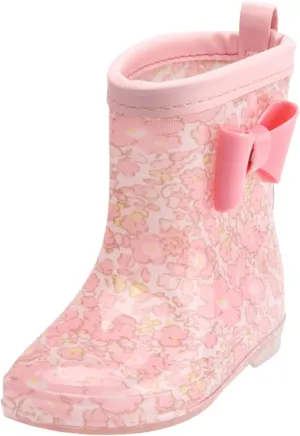 Toddler Rain Boots with Cute Bow Kids Waterproof Rubber Boots for Girls Boys Camouflage Rainboots Toddler Boy Shoes