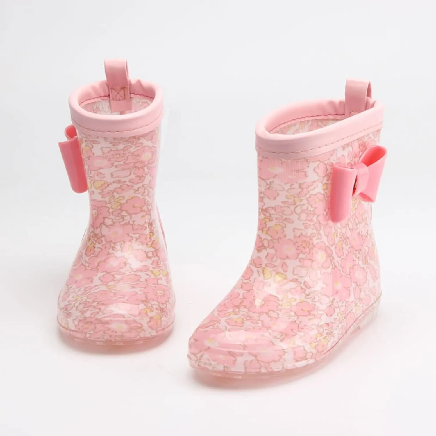Toddler Rain Boots with Cute Bow Kids Waterproof Rubber Boots for Girls Boys Camouflage Rainboots Toddler Boy Shoes