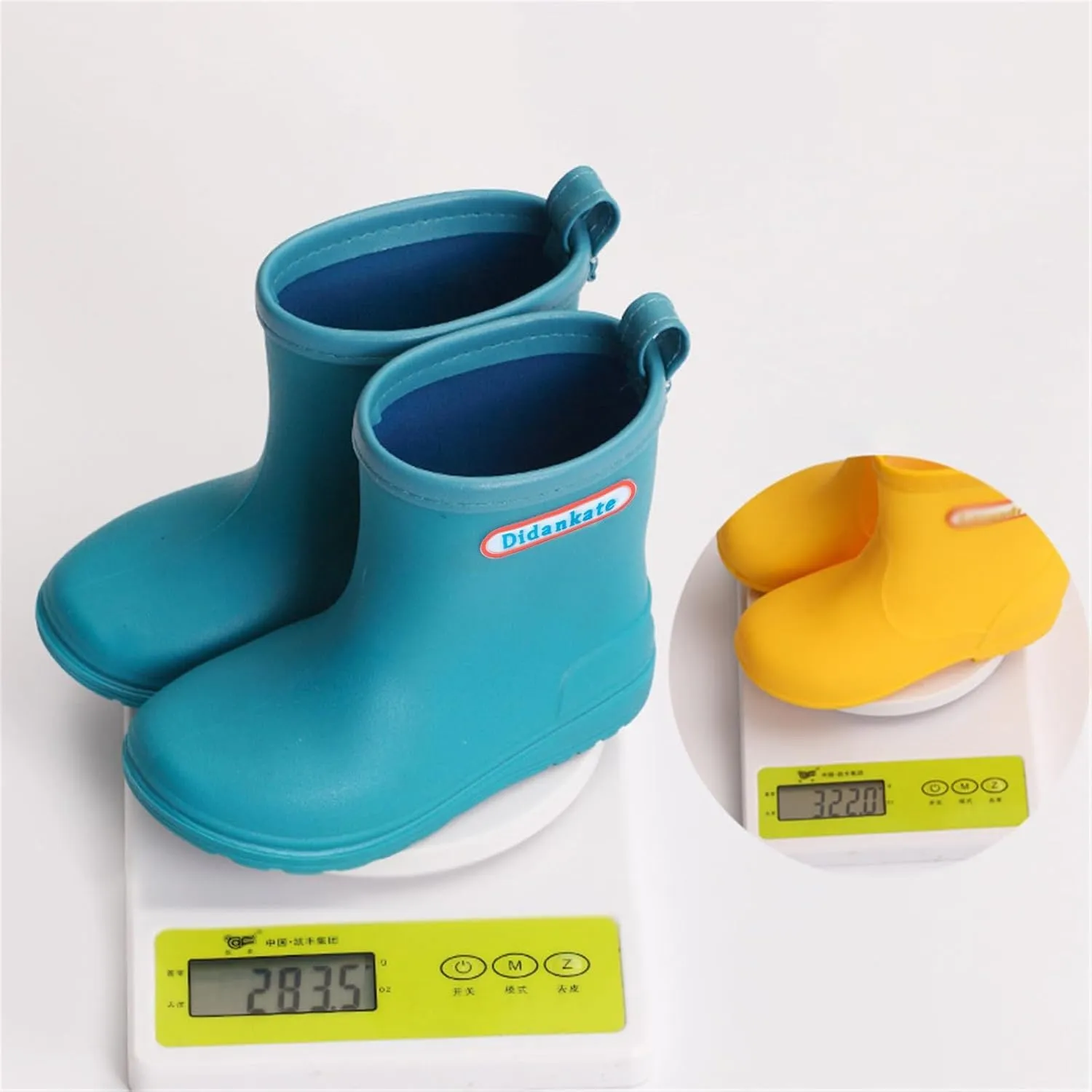 Toddler Rain Boots with Easy On Handles Boys Girls Non-Slip Lightweight Insulated Rain Shoes Kids Rubber Baby Girl Boots